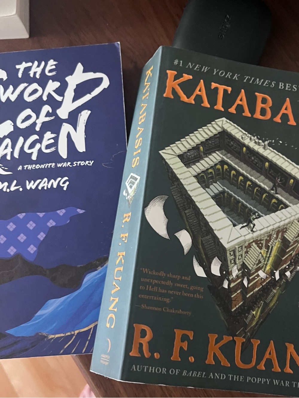 R.F. Kuang Katabasis Hardcover Book - Dark Green & Orange M.L Wang- book